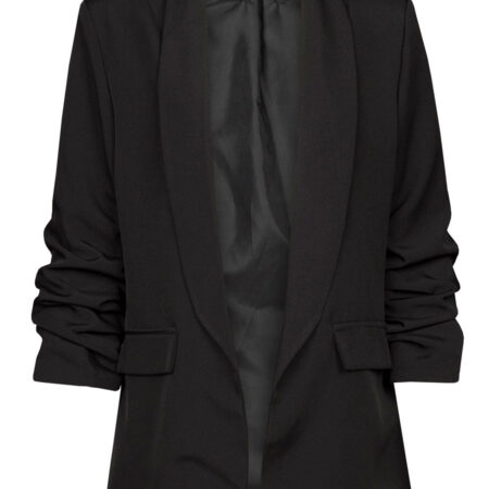 Blazer Gesmokte Mouw Zwart | Fashionize