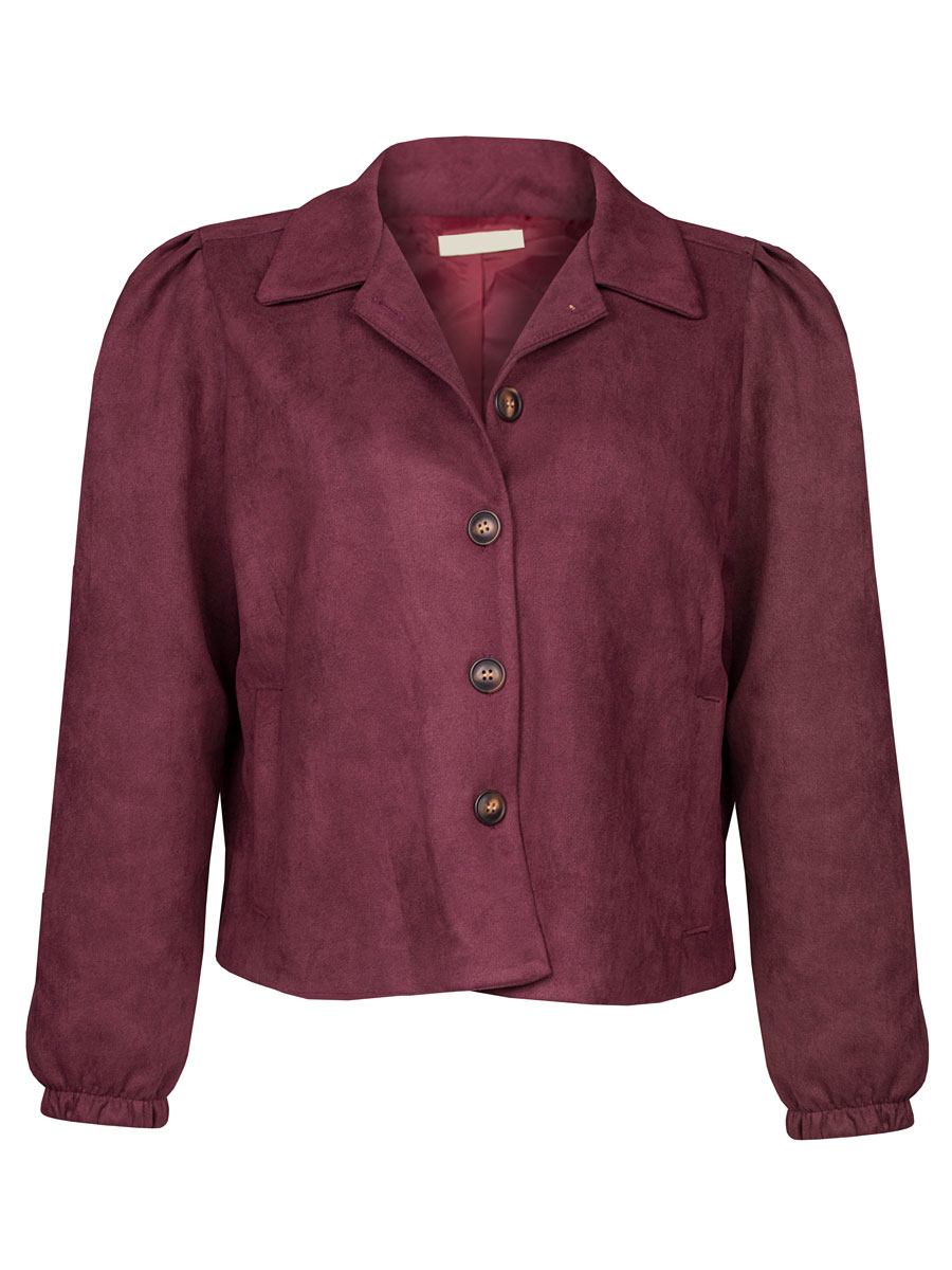Blazer Suède Aubergine | Fashionize