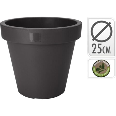 Bloempot Ek Rond 25 Cm Antraciet |