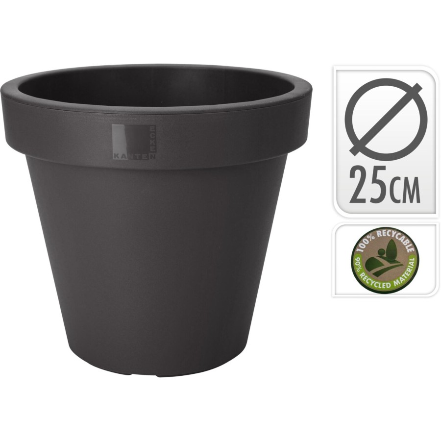 Bloempot Ek Rond 25 Cm Antraciet |