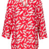 Blouse Blaadjes Rood | Fashionize