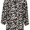 Blouse Blaadjes Zwart | Fashionize