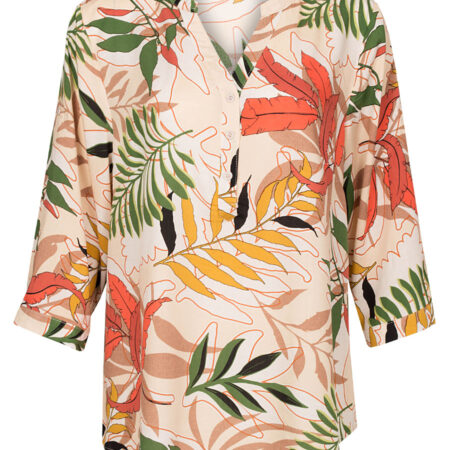 Blouse Bladeren Beige | Fashionize