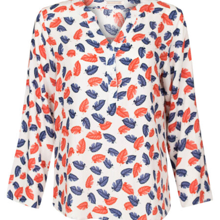 Blouse Bladeren Wit | Fashionize