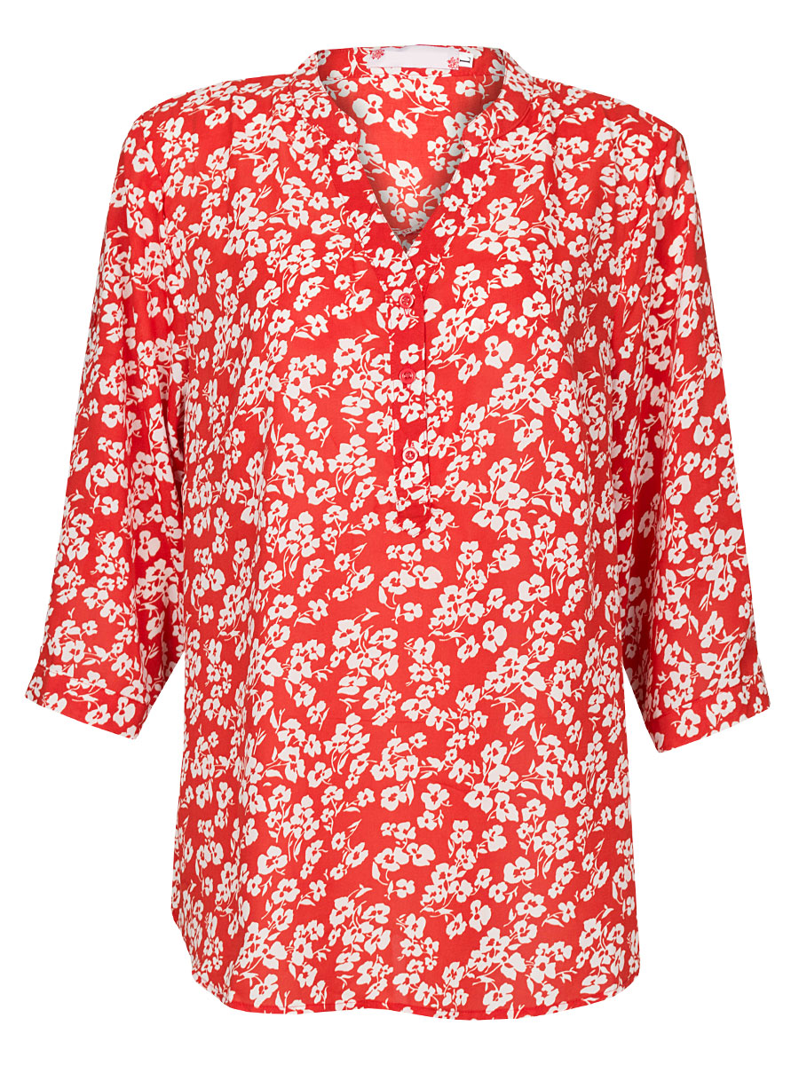 Blouse Bloemetjes Rood | Fashionize