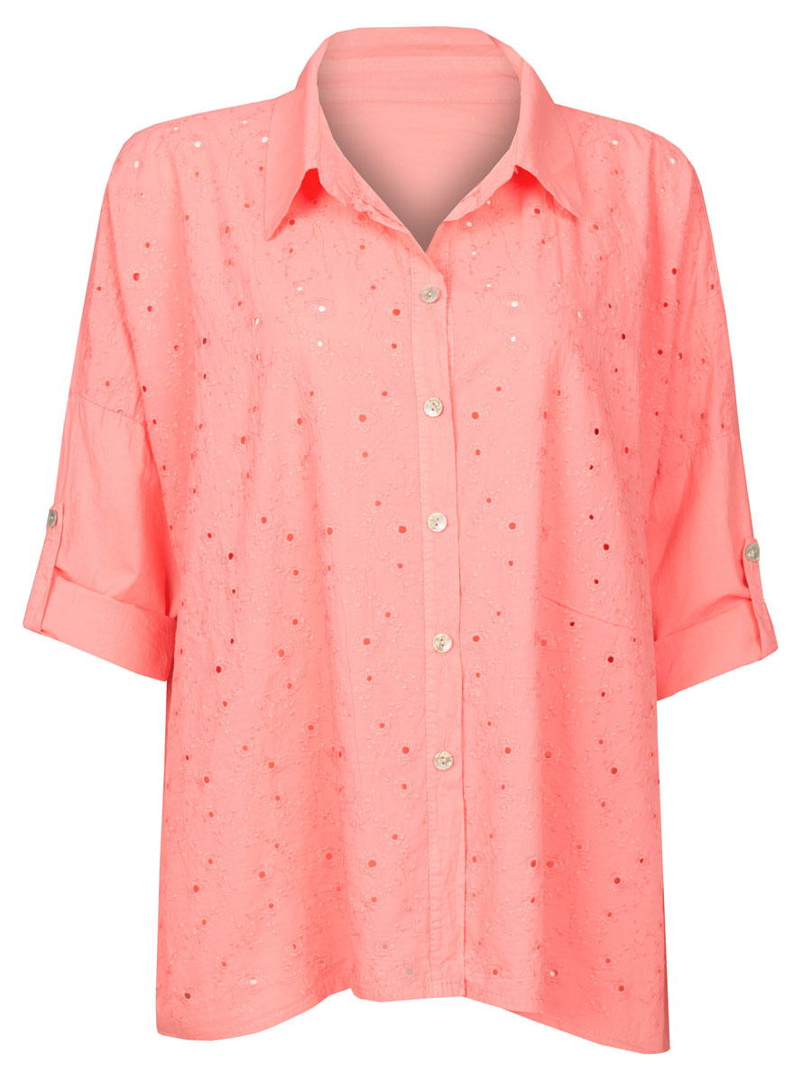 Blouse Embroidery Koraal | Fashionize