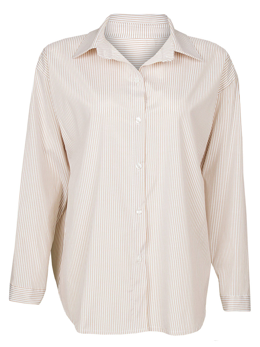 Blouse Gestreept Beige | Fashionize