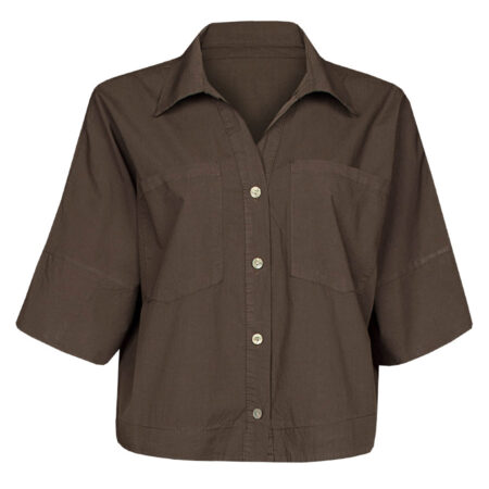 Blouse Katoen Bruin | Fashionize