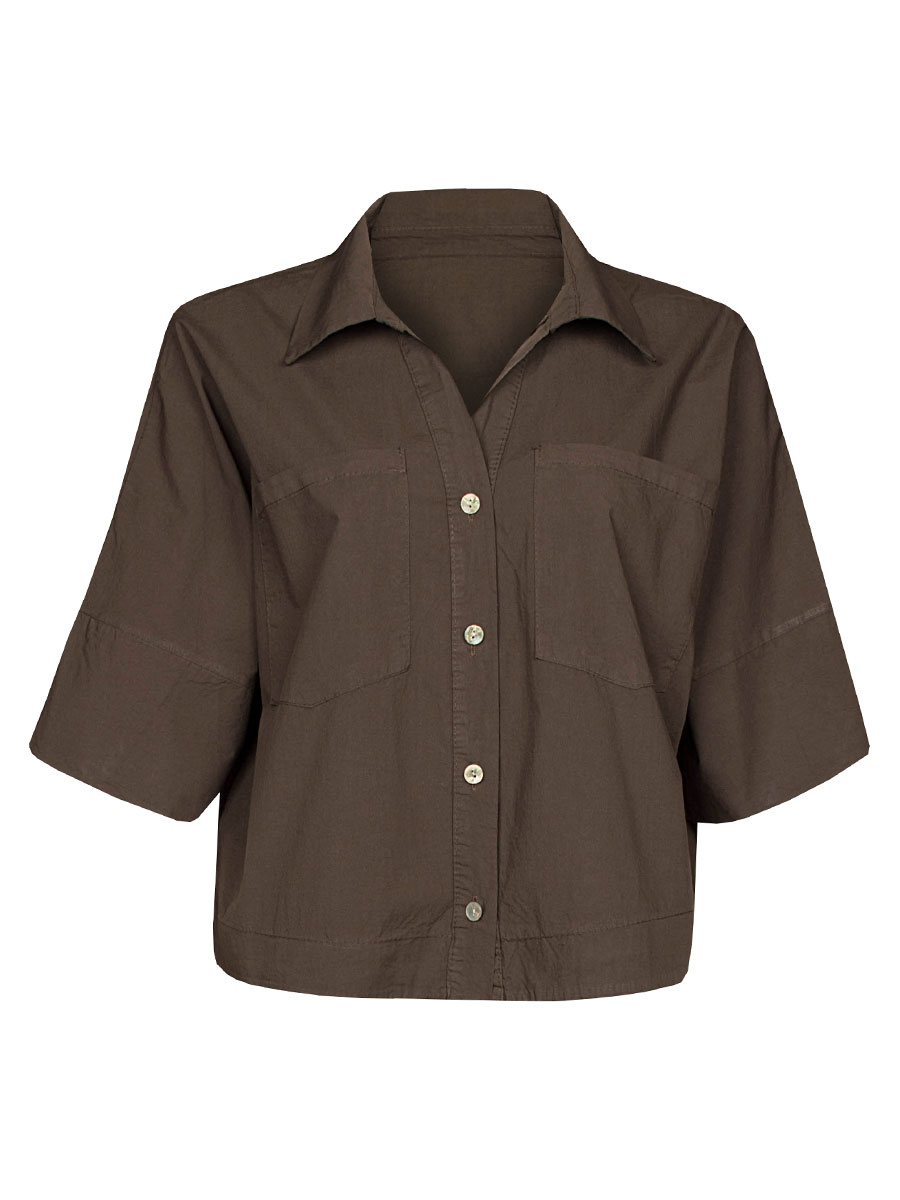 Blouse Katoen Bruin | Fashionize