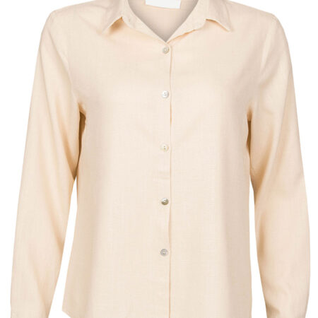 Blouse Katoen Linnen Beige | Fashionize
