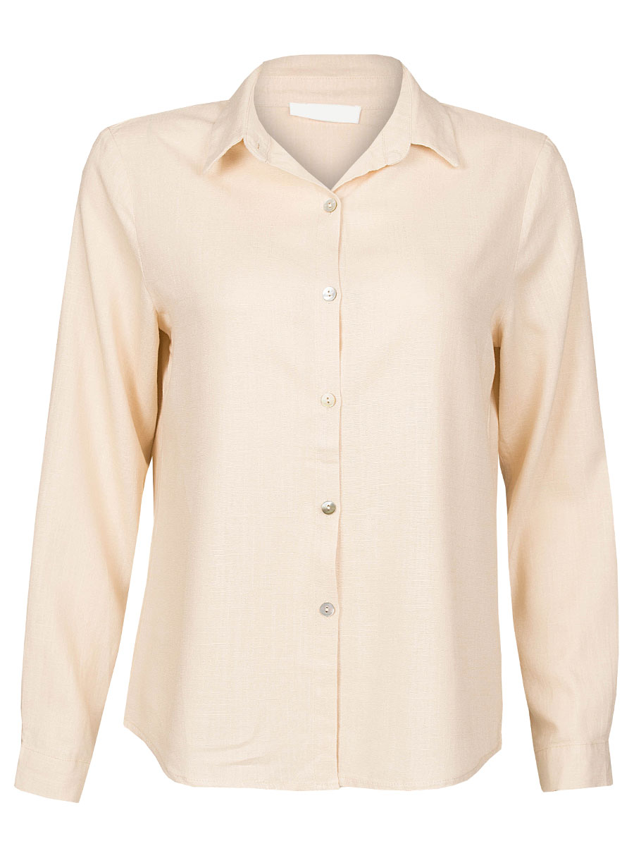 Blouse Katoen Linnen Beige | Fashionize