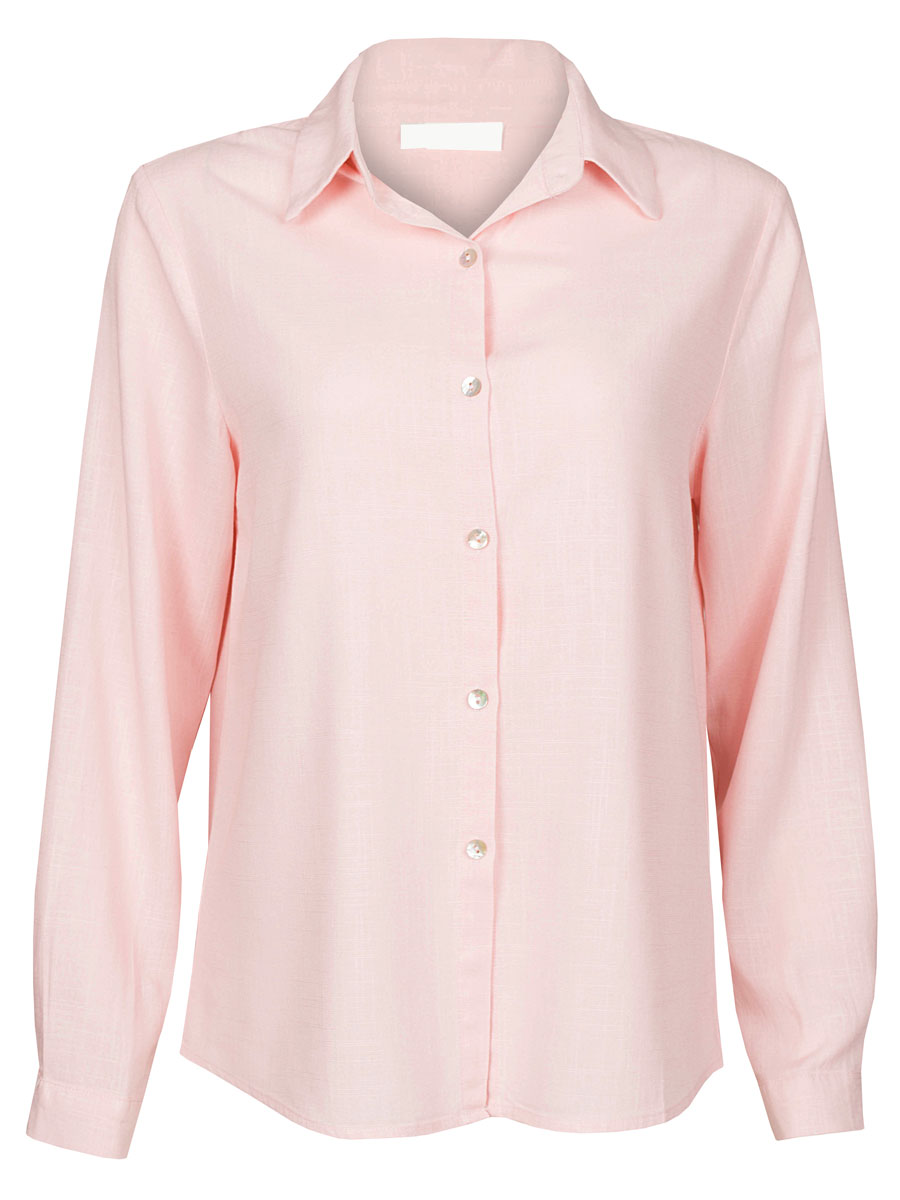 Blouse Katoen Linnen Lichtroze | Fashionize