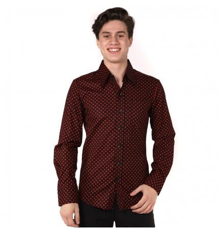 Blouse Polkadot Black / Red-XS | 20% korting | Chenaski