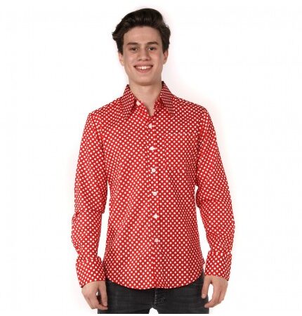 Blouse Polkadot Red / White-XXL | 23% korting | Chenaski