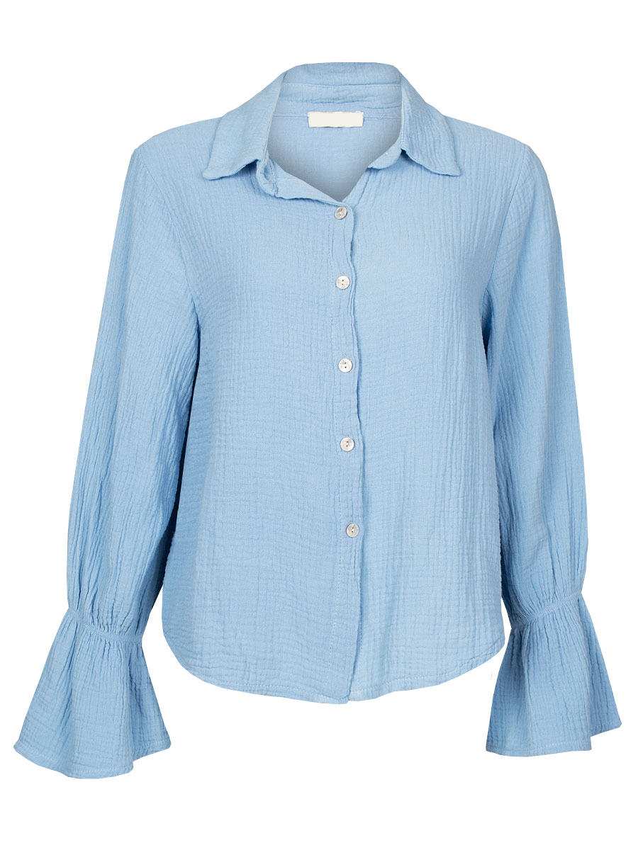 Blouse Wrinkled Blauw | Fashionize