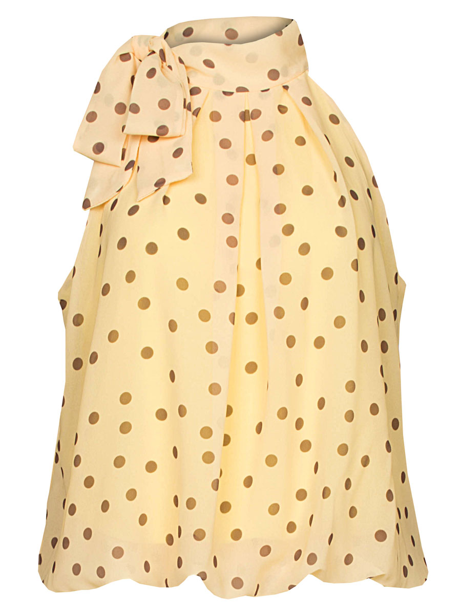 Blousetop Stippen Geel | Fashionize