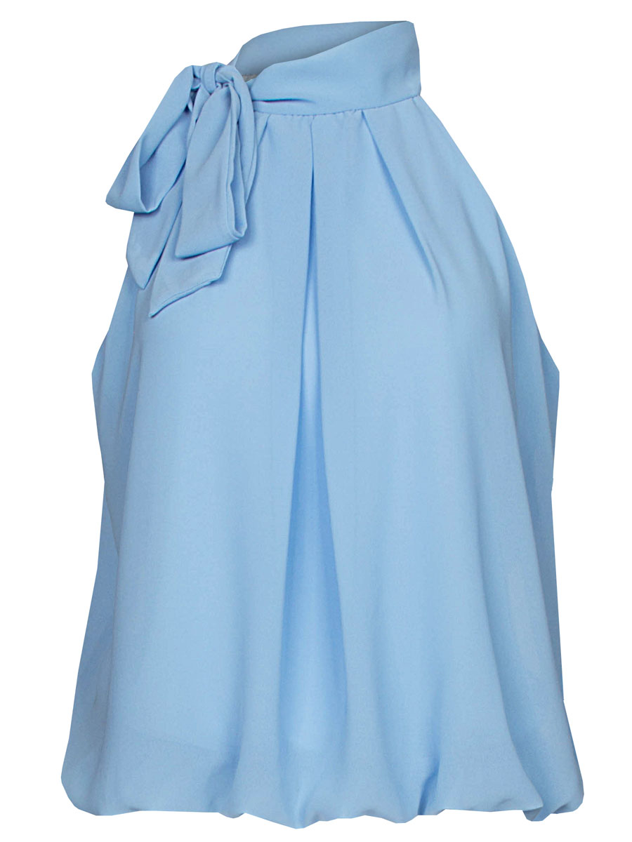 Blousetop Strik Blauw | Fashionize