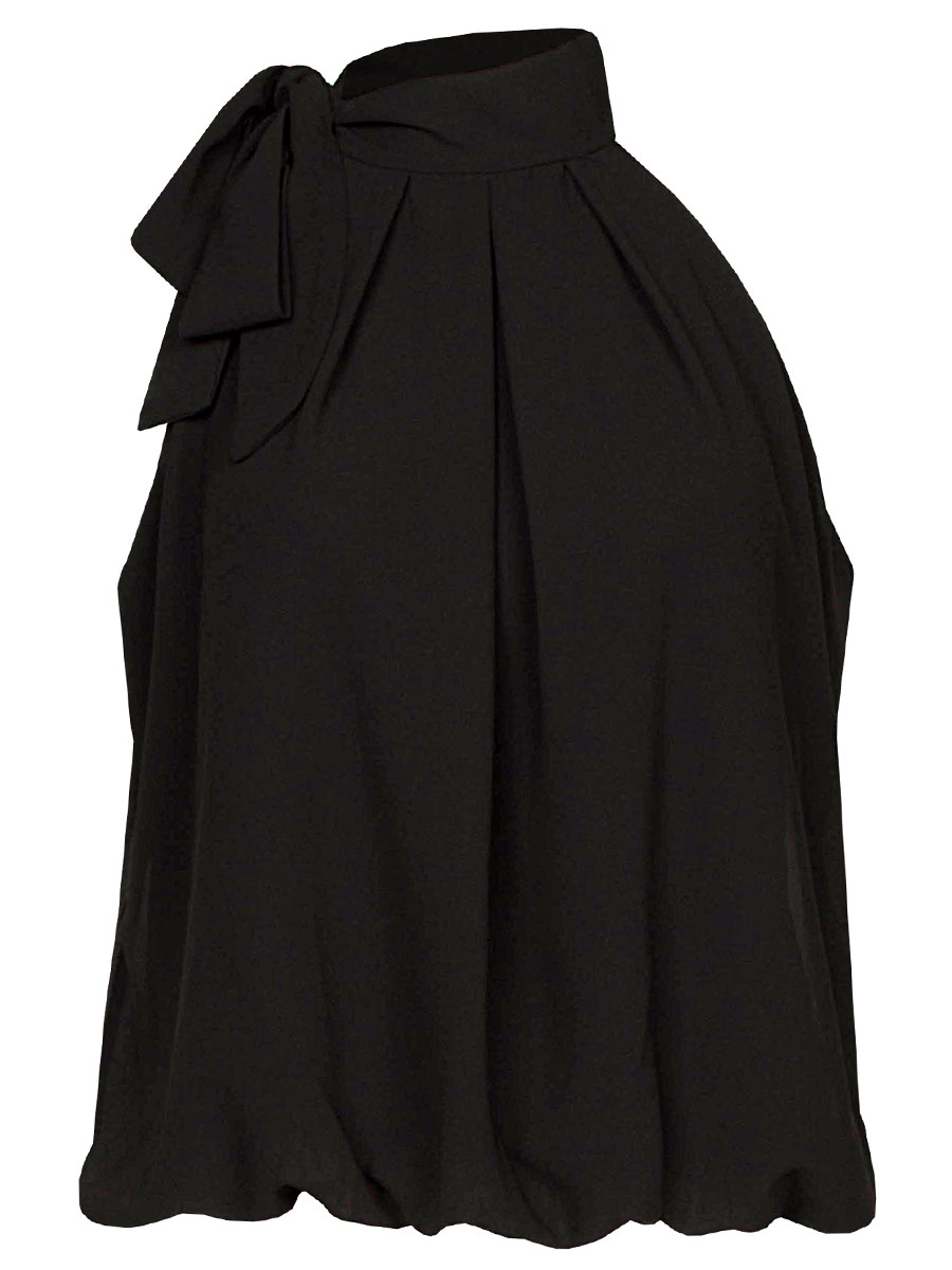 Blousetop Strik Zwart | Fashionize