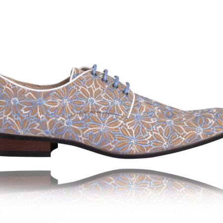 Blue Cork Flower Lureaux - Handgemaakte Nette Schoenen Voor Heren | Lureaux