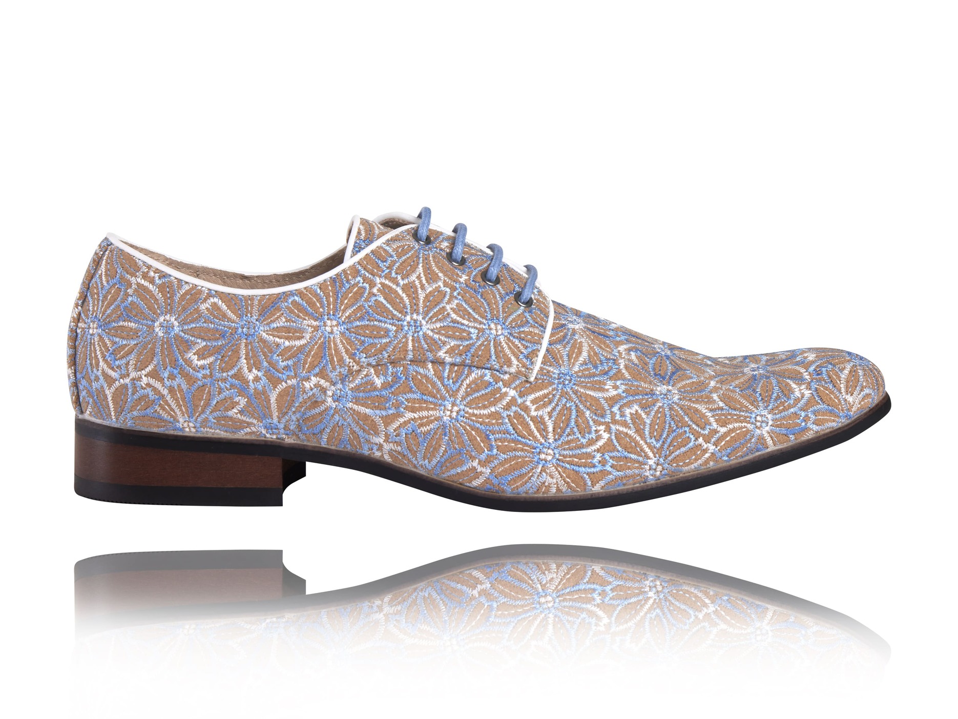 Blue Cork Flower Lureaux - Handgemaakte Nette Schoenen Voor Heren | Lureaux