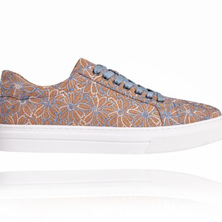 Blue Cork Flower Sneakers Lureaux - Handgemaakte Nette Schoenen Voor Heren | Lureaux