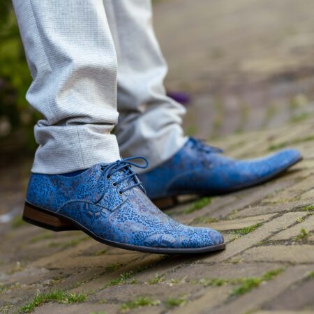 Blue Paisley Panther Lureaux - Handgemaakte Nette Schoenen Voor Heren | Lureaux