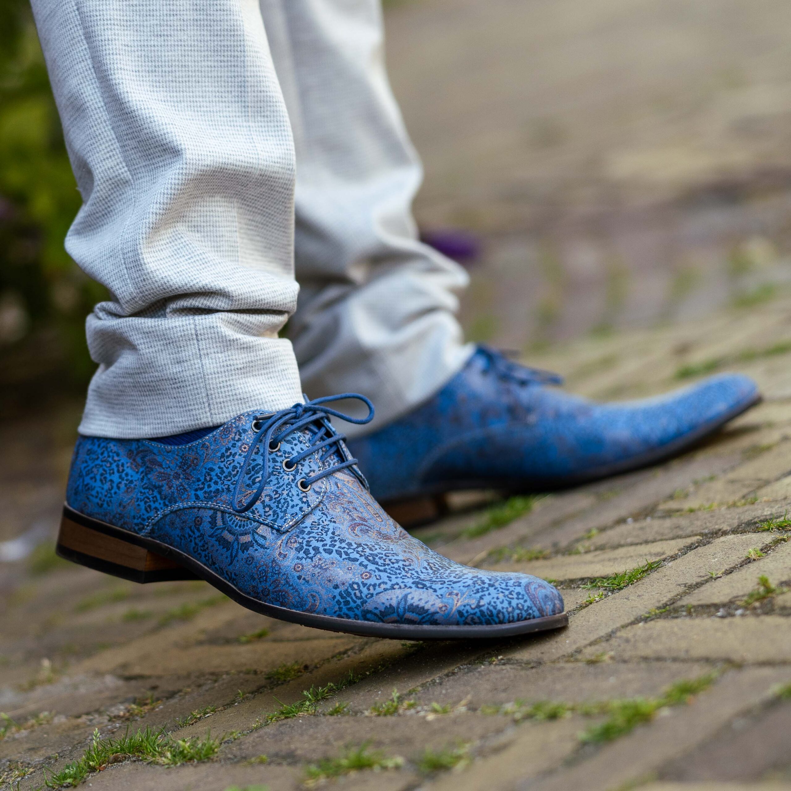 Blue Paisley Panther Lureaux - Handgemaakte Nette Schoenen Voor Heren | Lureaux