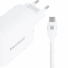 BlueBuilt 100W GaN Usb C Oplader Wit + Usb C Kabel 240W 2m Nylon Wit