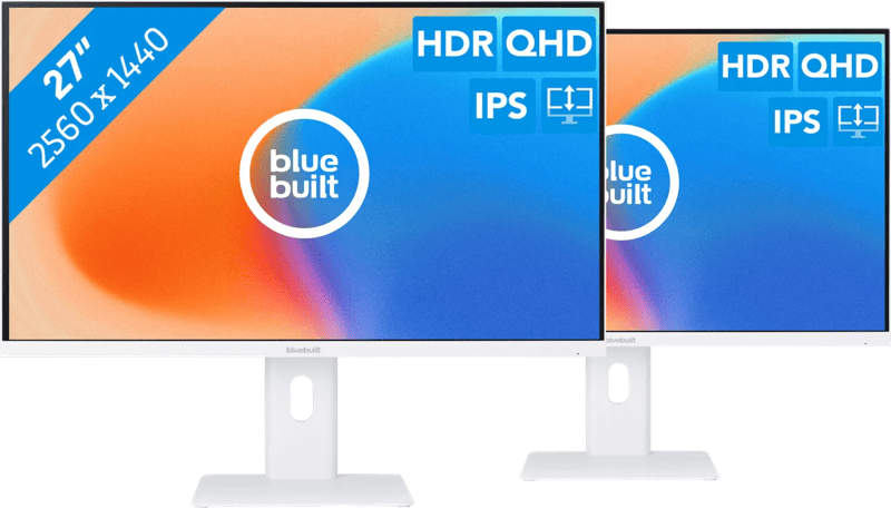 BlueBuilt 27 inch Quad HD Monitor Duo pack