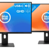 BlueBuilt 27 inch Quad HD Monitor met USB C Duo pack
