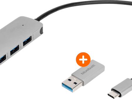 BlueBuilt 4-Poorts USB-A/C 3.0 Hub