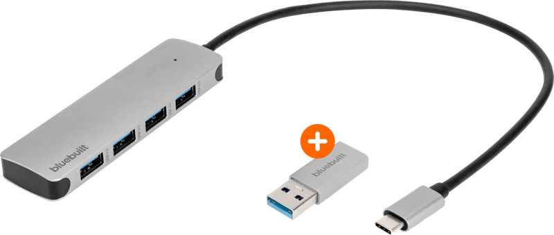 BlueBuilt 4-Poorts USB-A/C 3.0 Hub