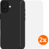 BlueBuilt Back Cover Apple iPhone 16 Plus Transparant + Screenprotector Glas Duo Pack