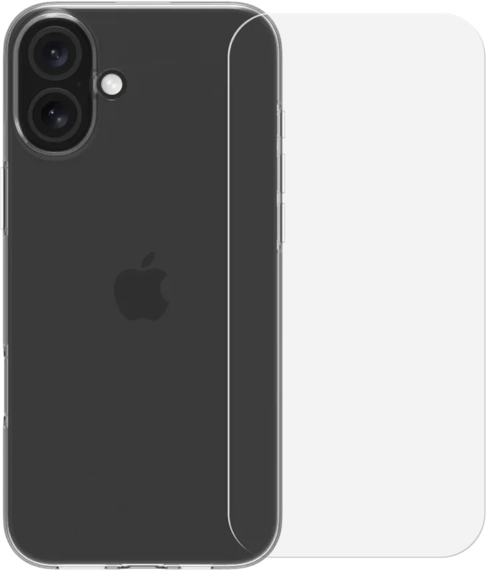 BlueBuilt Back Cover Apple iPhone 16 Plus Transparant + Screenprotector Glas