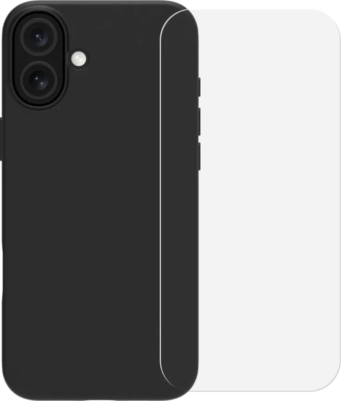 BlueBuilt Back Cover Apple iPhone 16 Plus Zwart + Screenprotector Glas