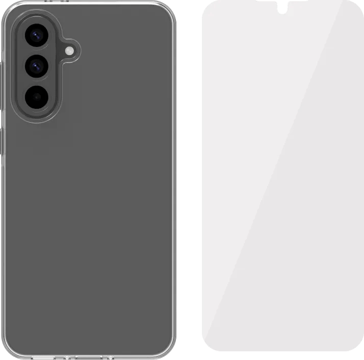 BlueBuilt Back Cover Samsung Galaxy A56 Transparant + Screenprotector Glas