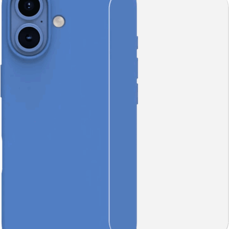 BlueBuilt Back Cover iPhone 16 Blauw + Screenprotector Glas