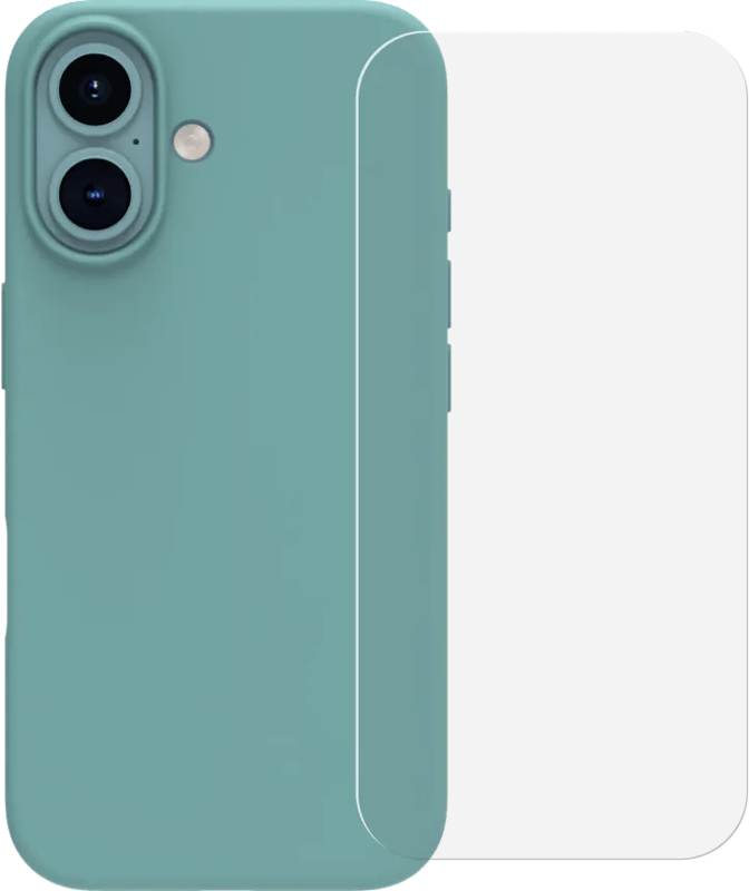 BlueBuilt Back Cover iPhone 16 Groen + Screenprotector Glas