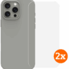 BlueBuilt Back Cover iPhone 16 Pro Max Grijs + Screenprotector Glas Duo Pack