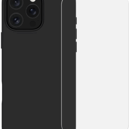 BlueBuilt Back Cover iPhone 16 Pro Max Zwart + Screenprotector Glas