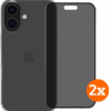 BlueBuilt Back Cover iPhone 16 Transparant + Privacy Filter Screenprotector Glas Duo Pack