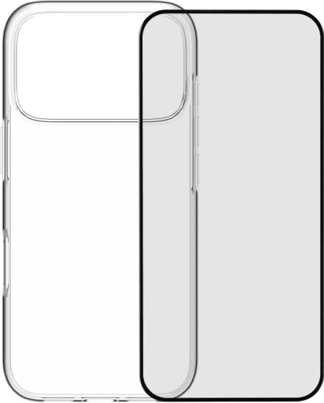 BlueBuilt Back Cover iPhone 17 Pro Transparant + BlueBuilt iPhone 17 Pro Screenprotector Glas