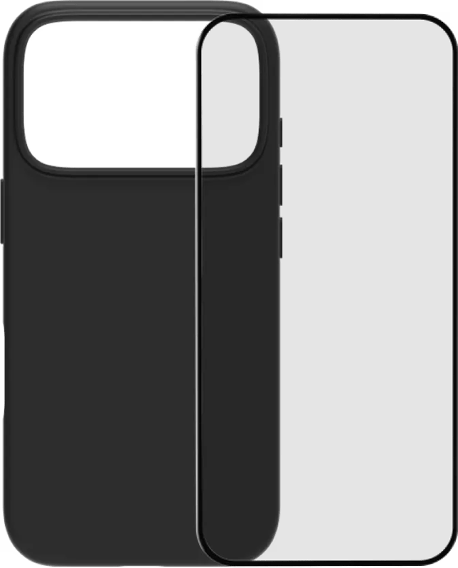 BlueBuilt Back Cover iPhone 17 Pro Zwart + BlueBuilt iPhone 17 Pro Screenprotector Glas