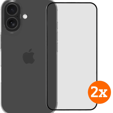 BlueBuilt Back Cover iPhone 17 Transparant + Screenprotector Glas Duo Pack