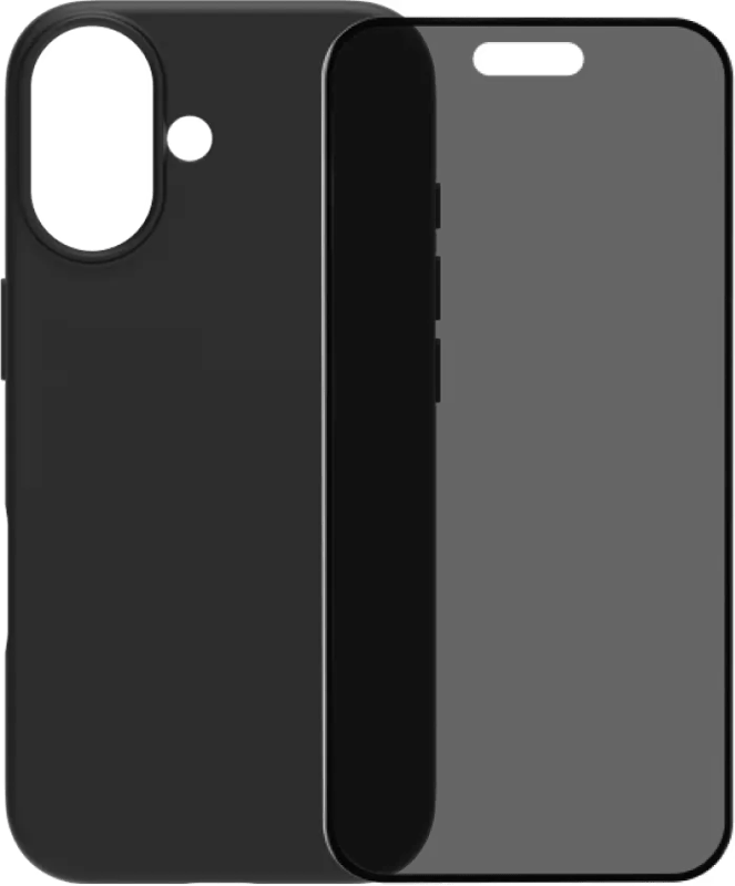 BlueBuilt Back Cover iPhone 17 Zwart + BlueBuilt iPhone 17 Privacy Screenprotector Glas