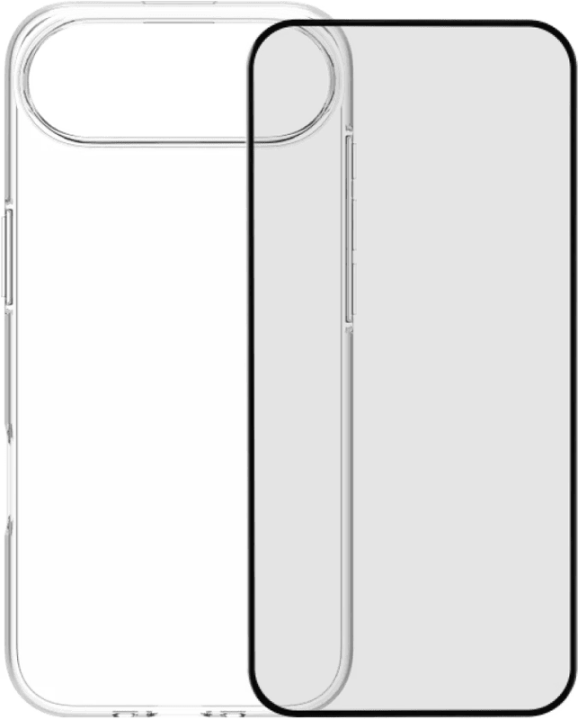 BlueBuilt Back Cover iPhone Air Transparant + BlueBuilt iPhone Air Screenprotector Glas