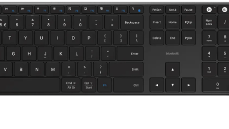 BlueBuilt Draadloos Bluetooth QWERTY Pro Toetsenbord + Ergonomische Bluetooth Muis