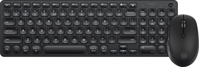 BlueBuilt Draadloos Bluetooth Toetsenbord QWERTY + Tradendum Draadloze Bluetooth Muis