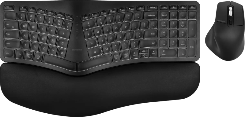 BlueBuilt Draadloos Ergonomisch Bluetooth Toetsenbord Pro QWERTY + Draadloze Muis