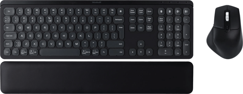 BlueBuilt Draadloze Bluetooth Toetsenbord en Muis Set Premium QWERTY